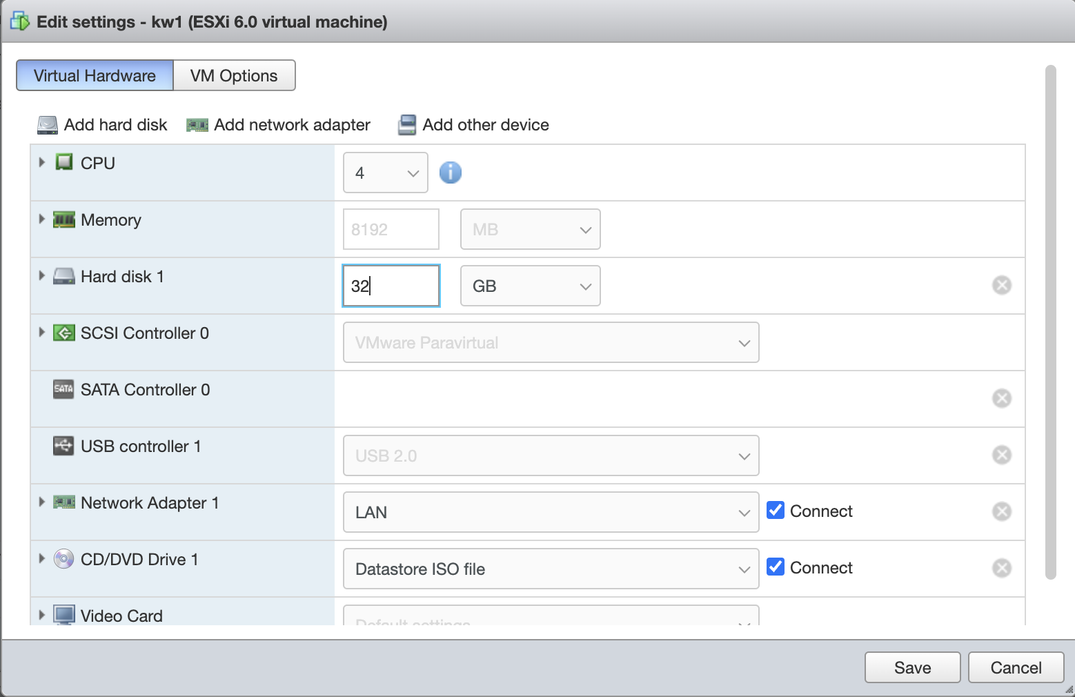 Resizing a disk in ESXi