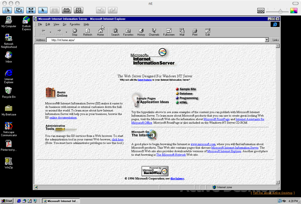 Windows NT over VNC on Apple Remote Desktop