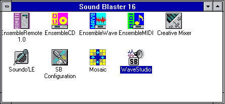 Sound Blaster 16 Program Group