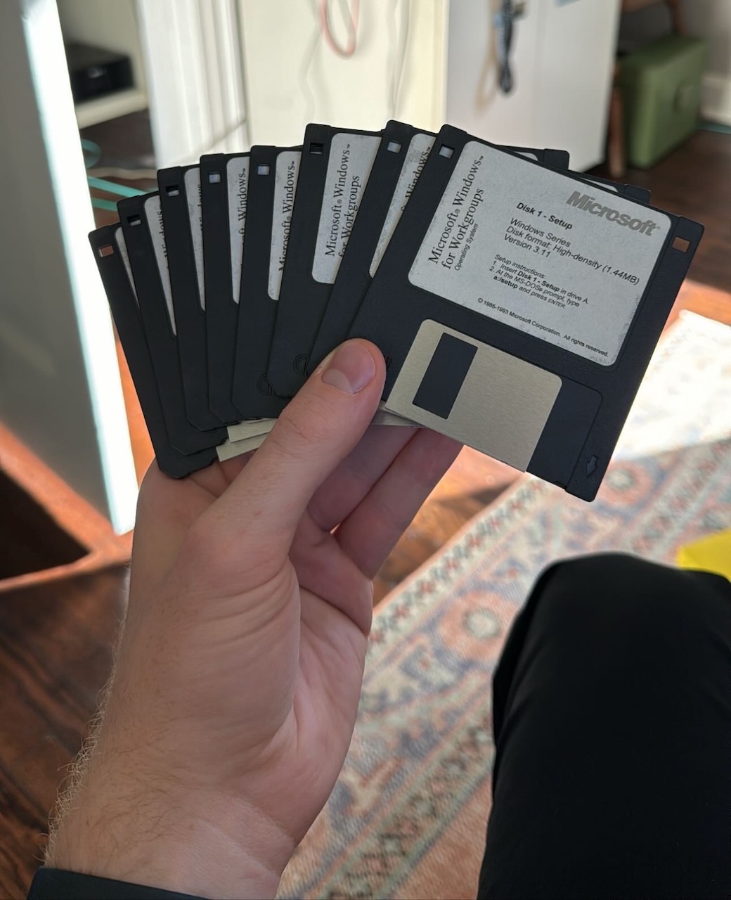 Microsoft Windows for Workgroups on eight disks