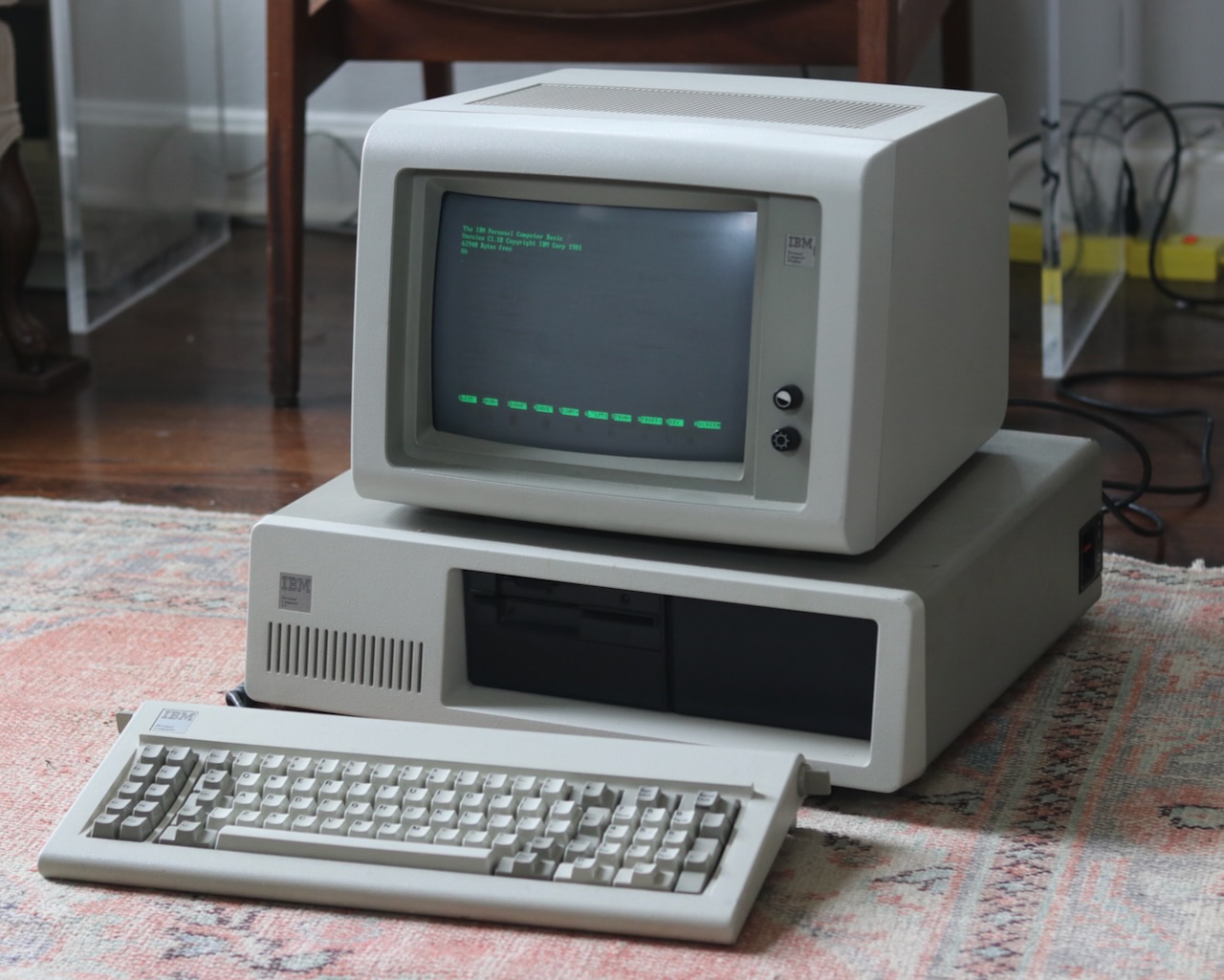 An IBM PC XT booted into ROM BASIC